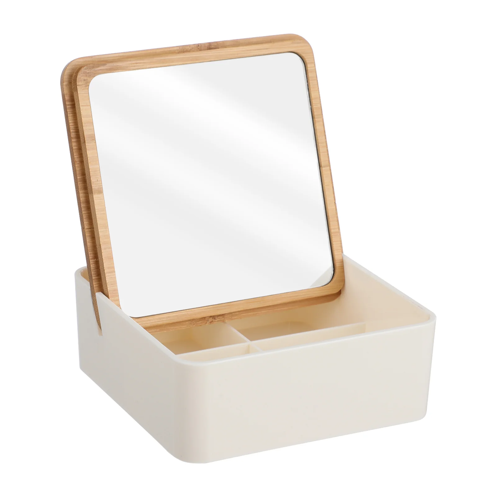 

Storage Box Small Mirror Looking Glass Mini Portable Desktop Girl Makeup