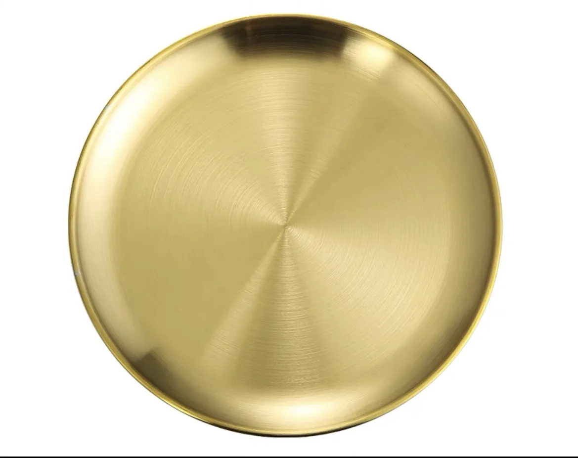 

Plate Metal Stainless Steel Serving Dishes Dinnerware Food Plate Dish New Design High Quality Serving