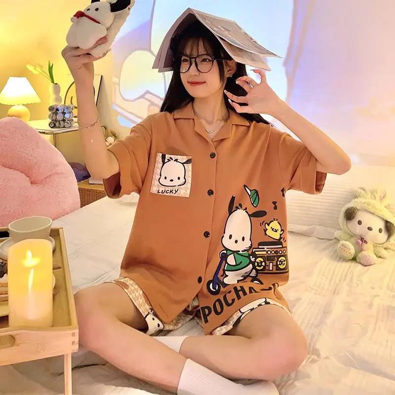 

Удобный и удобный Sanrio Pachacco кавайная Пижама с коротким рукавом-идеально подходит для любителей аниме и пижамы