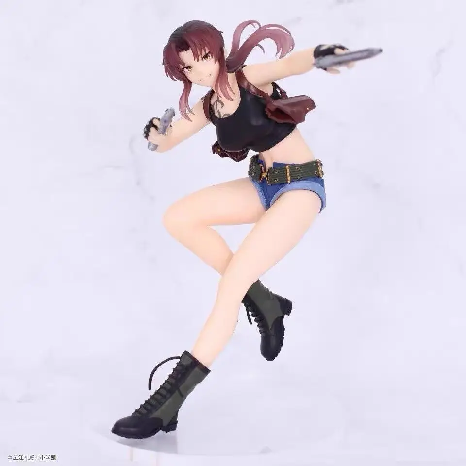 Фото В наличии: Фигурка Revy из Black Lagoon к 25-летию, 16 см, ПВХ, аниме-фигурка, статуэтка, коллекционная модель, подарки, игрушки №2