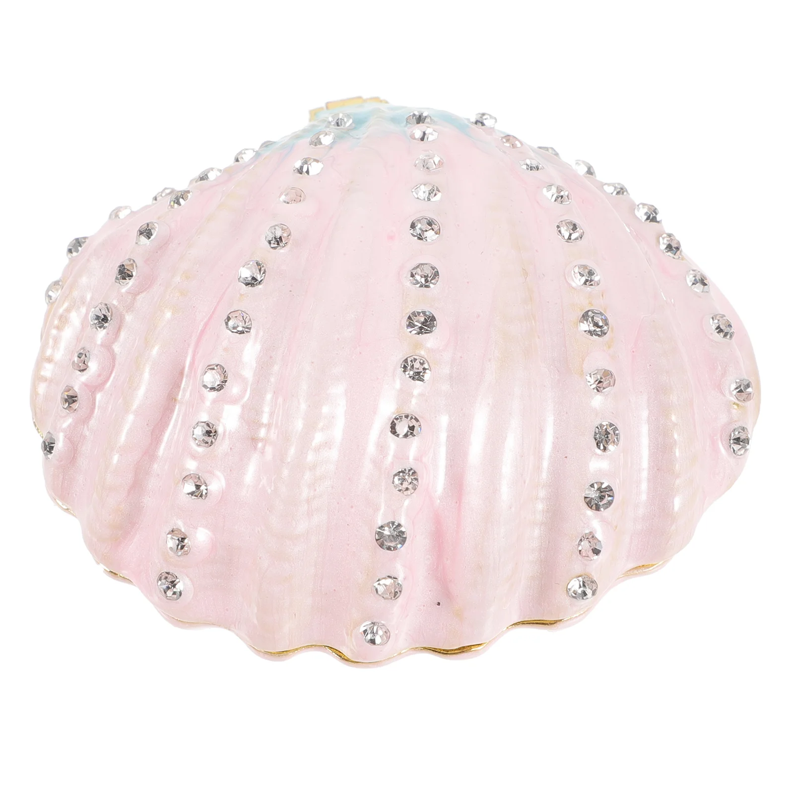 

Box Jewelry Seashell Trinket Shell Ocean Case Earring Holder Gift Metal Figurine Dish Ring Hinged Decor Organizer Statues