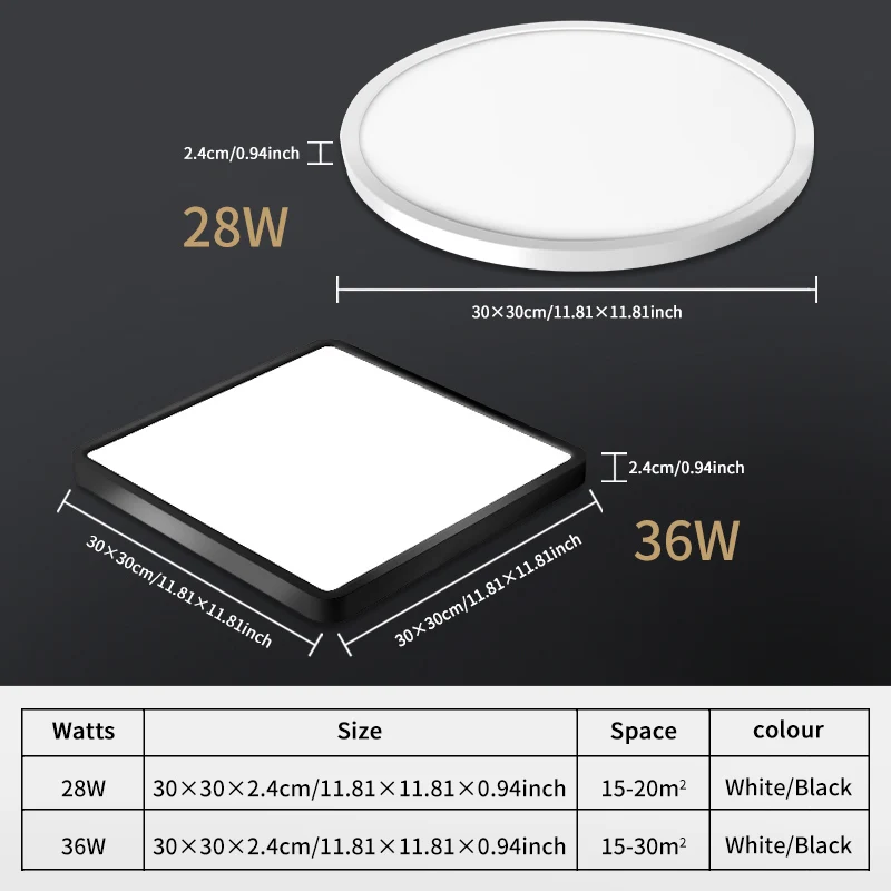 $33.71 LED Smart Ceiling Lamps WiFi App AI Voice Control Work With Google Home Alexa Echo Ultrathin Round/Square Dimmable Ceiling light