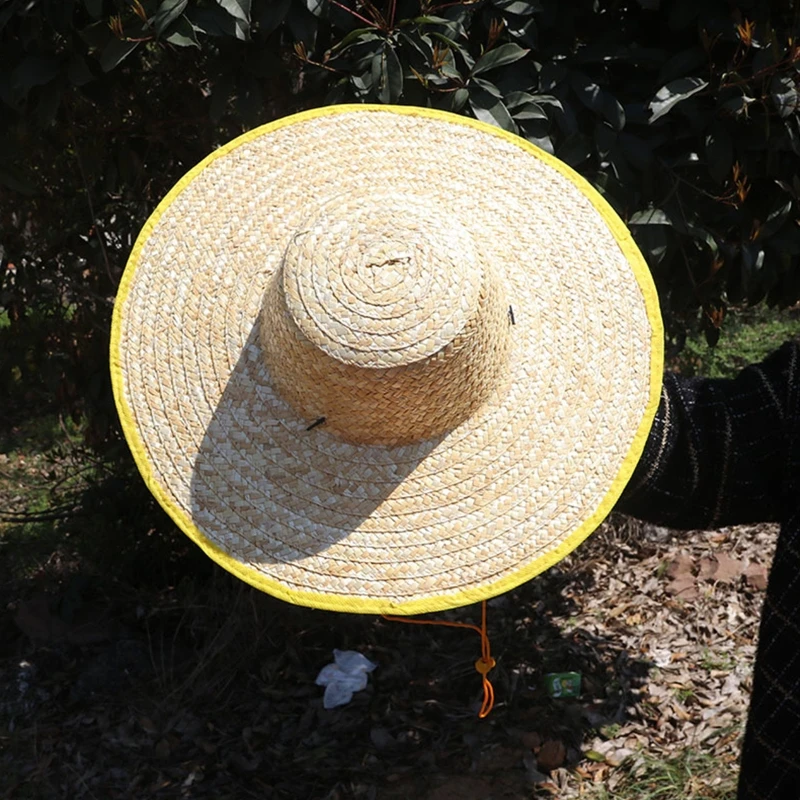 Модная уличная соломенная шляпа для фермеров защиты от солнца со шнурком товары