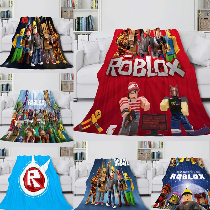 Фото Теплое одеяло Robloxed для сна, офисные пледы, двусторонние фланелевые одеяла с принтом, одеяла для кондиционированных помещений №1