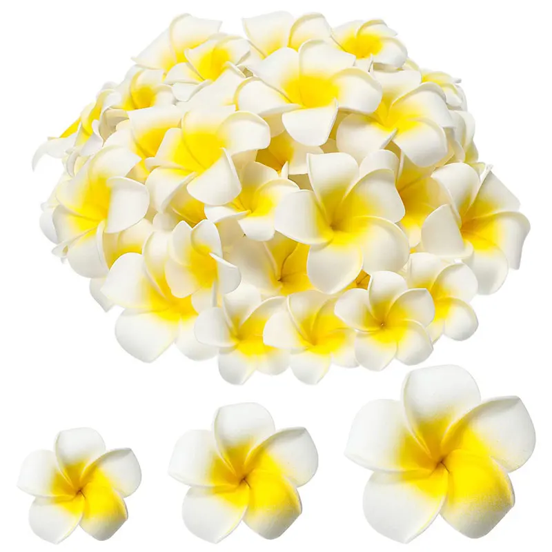 

5Pcs Artificial Plumeria Rubra Hawaiian Flower Floral Foam Frangipani Flowers for DIY Home Beach Wedding Party Decor 4/6/8CM