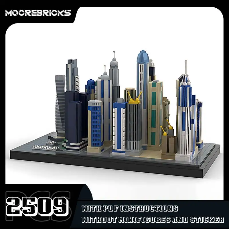 Фото Конструктор MOC: Городские небоскребы Дубайской марина, архитектурная модель, игрушки, детские рождественские подарки №1