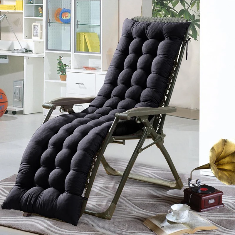 

Однотонный длинный коврик с подушкой для кресла-качалки из ротанга, Складной толстый садовый шезлонг от солнца, подушка сиденья дивана татами, без стула