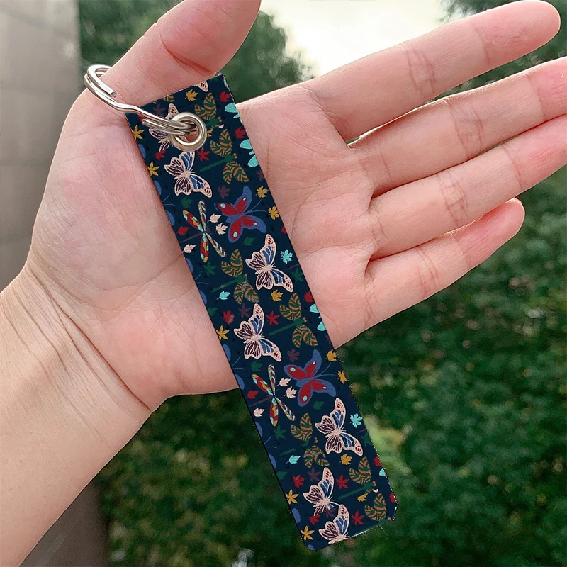 

Pretty butterflies and dragonflies pattern Keychain Strap Keyring Hanging Holder Bag Car Wallet Trinket Key chain Hanging Bag
