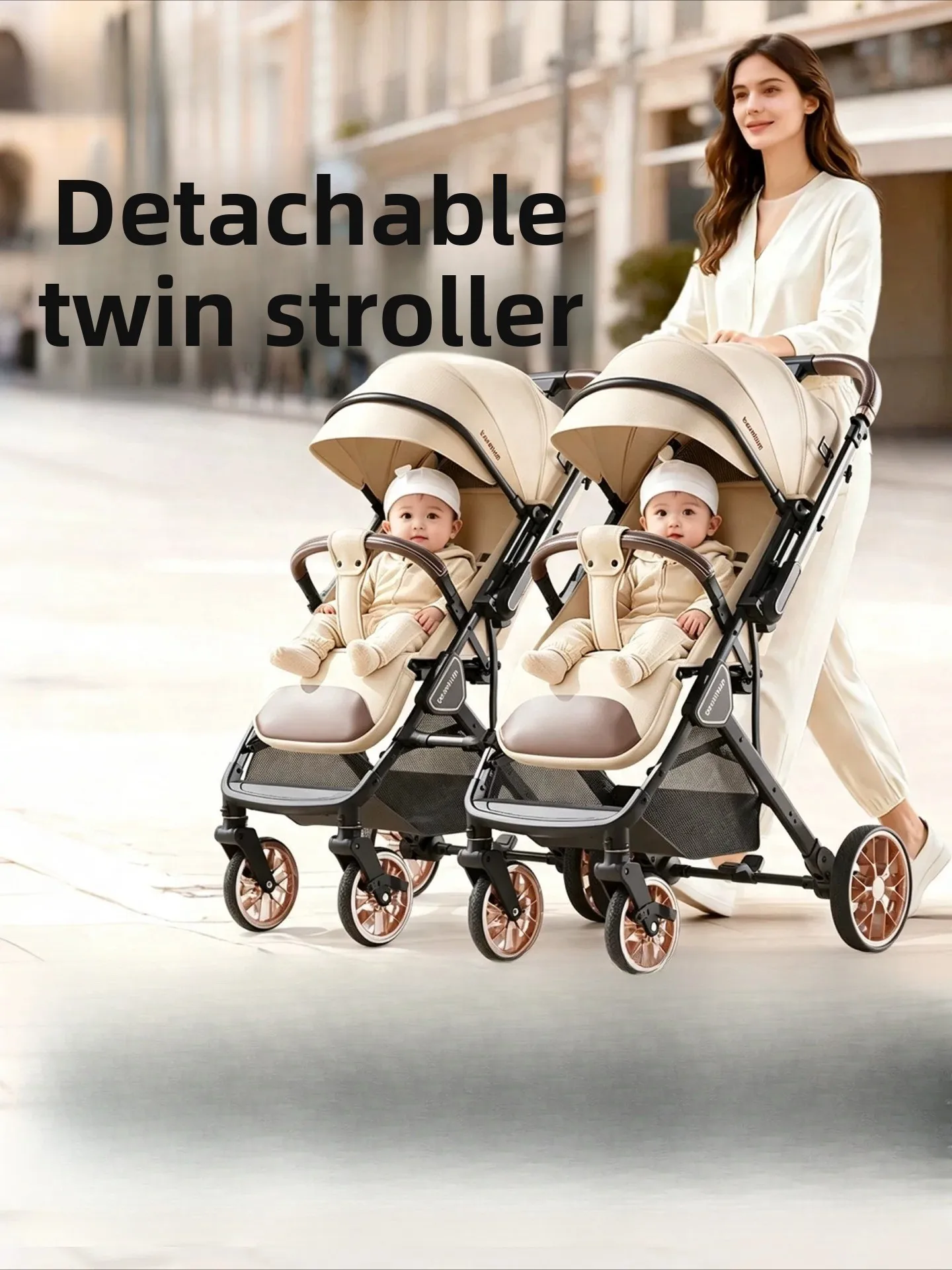 Фото Детские коляски Babyfond Twin позволяют сидеть и лежать, подходят для детей от 0 до 3 лет, складываются, легкие, удобны для прогулок с малышом. №1
