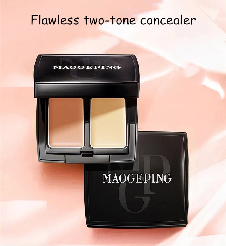 New MAOGEPING Double Color Concealer Palette High Coverage Deep Complexion  Acne Marks Cover Spots Moisturize Face Cosmetics