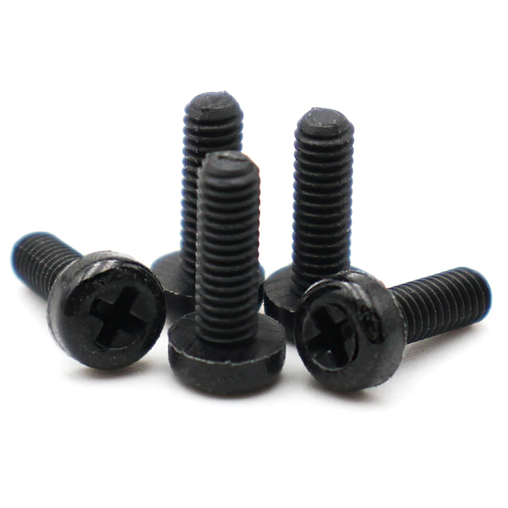 

20/50/100pcs M2 M2.5 M3 M4 M5 M6 M8 White/Black Nylon Plastic Screws | Insulated Flame-Retardant Phillips Round Head Screws