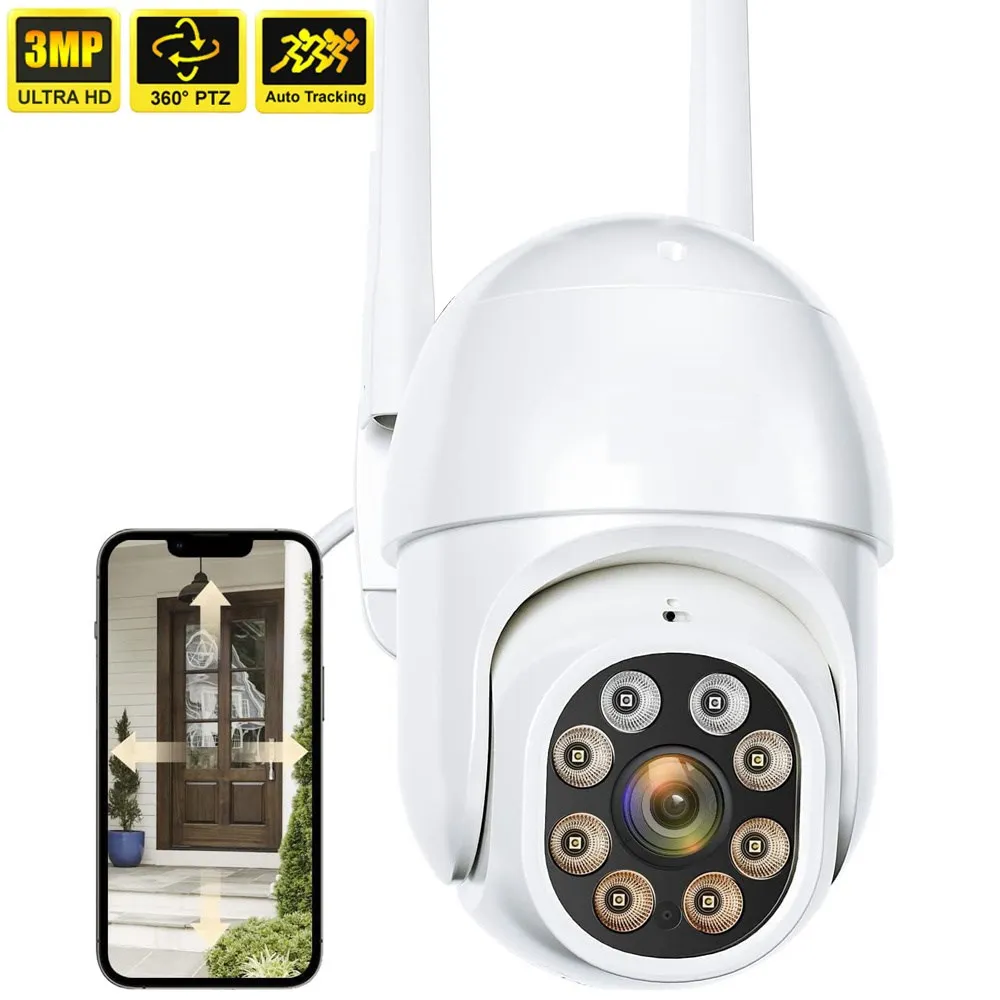 

HD 2MP WiFi IP Camera Security Protection Surveillance Kamera CCTV Smart Home 1080P Outdoor 360 PTZ Auto Tracking Monitor IP Cam