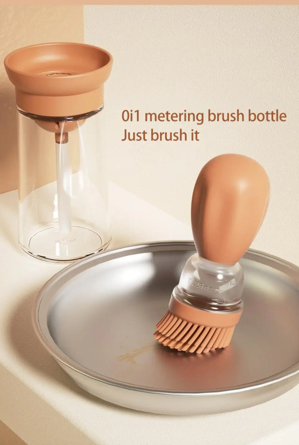 

Portable Silicone Brush Head Brush Oil Bottle Push Type Oil Metering Brush Oil Bottle Kitchen Baking Barbecue Brush Oil Bottle