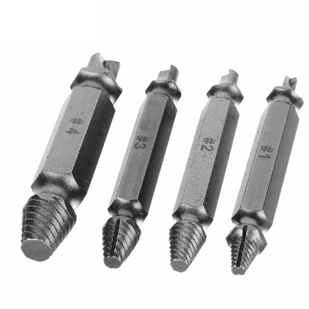 

4pcs Screw Extractor Drill Bits Guide Set Broken Soeed Out Damaged Easy Out Bolt Stud Remover Tool