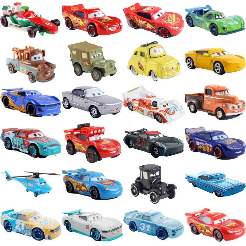 

Cars 2 3 Disney Pixar Lightning McQueen Chick Hicks Doc Hudson Mater 1:55 Diecast Metal Alloy Model Racing Boy Birthday Gift Toy