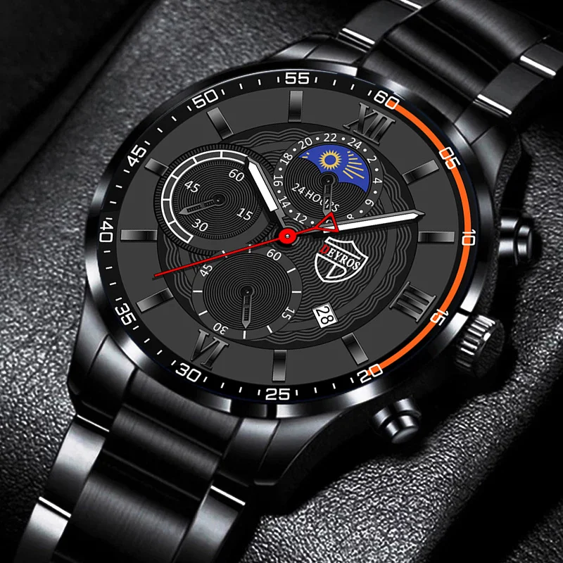 

Fashion Luxury Men's Watchs Male Business Stainless Steel Quartz Wrist Watch Men Sports Leather Calendar Luminous Clock relogio