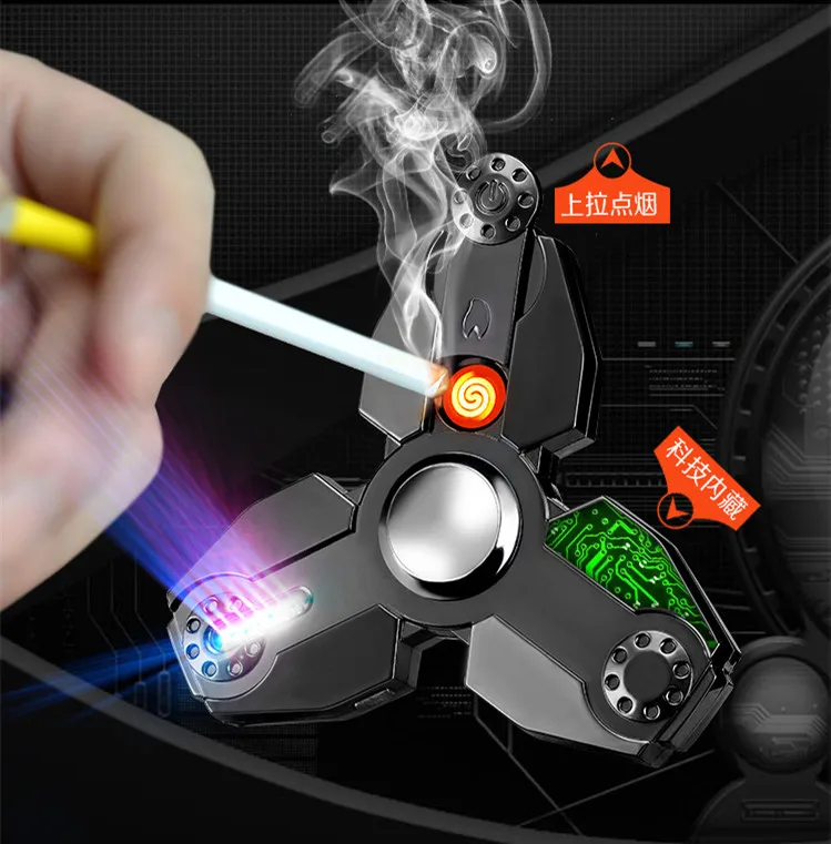 Зажигалка с USB-зарядкой зажигалка для сигар без газа игрушка пальцев гироскоп три