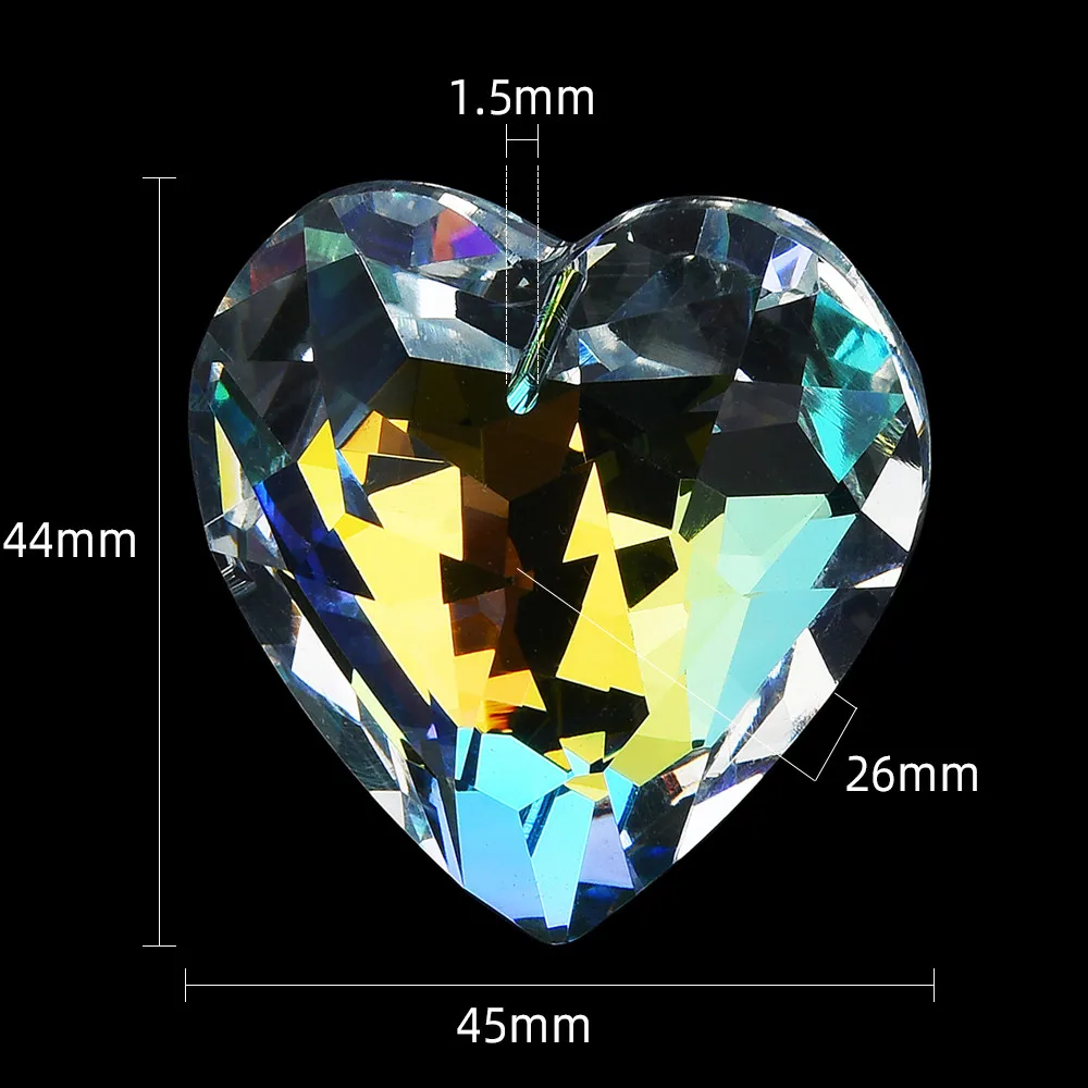 

Большая Хрустальная Призма В Форме Сердца AB С Прозрачными Гранями, Ловушка Для Солнца, 45 Мм, Подвесные Украшения «сделай Сам»