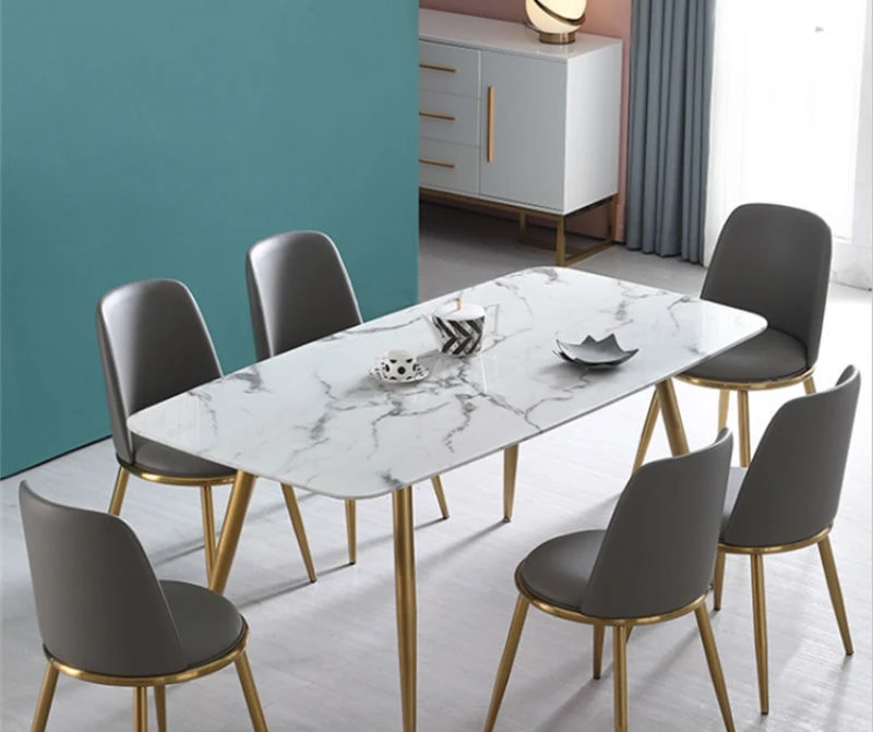 

Scandinavian marble dining table modern dining table light luxury rectangular
