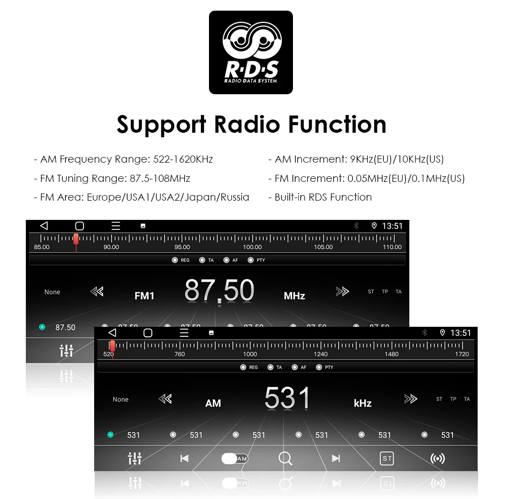 Автомобильный радиоприемник IPS 1 Din Android 10 для универсального автомобильного