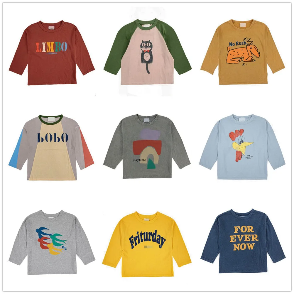 

Предварительная продажа, стиль BC, новинка 2022AW, футболка для девочек в европейском и американском стиле Ins с милым принтом и длинными рукавам...