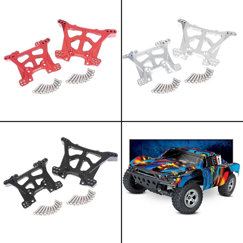 Фото Металлическая передняя амортизационная башня для Traxxas 1/10 Slash 4X4 6838 6839 нержавеющий полноприводный Радиоуправляемый автомобиль, обновленные детали №4