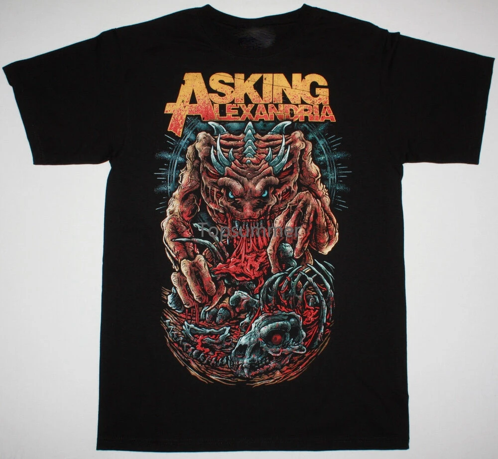 

Vintage Asking Alexandria Band Monster Cotton Black All Size Unisex Shirt Hh527