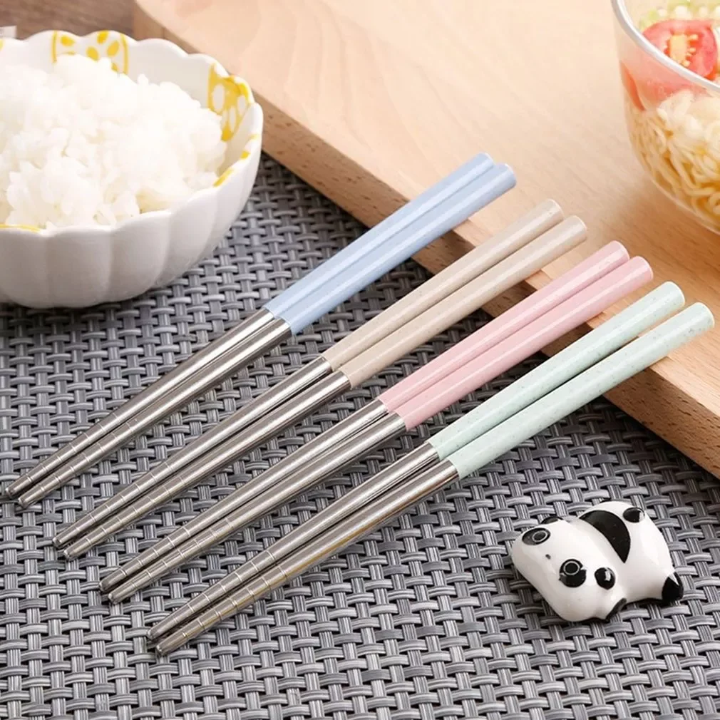 

2022New Style Non-slip Chopsticks Reusable Tableware Chopsticks Stainless Steel Household Cooker 19cm Traditional Kitchen Tool