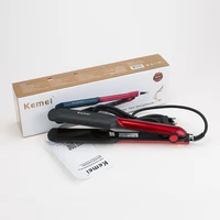 kemei professional hair straightener aluminum flat irons straightening iron curling corn fashion styling tools hair curler women
