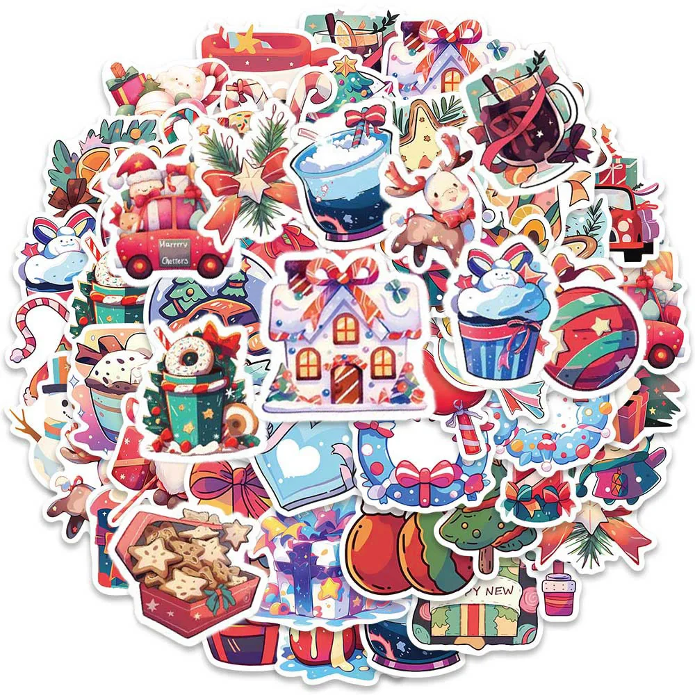 

10/50Pcs мультфильм рождественские смешные подарки разнообразный наклейки граффити DIY скрапбукинга ноутбука настенные рюкзаки украшения отличительных знаков