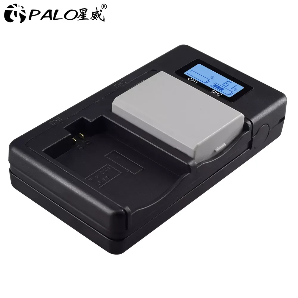 Фото Зарядное устройство Palo LP-E5 LP E5 LPE5, зарядное устройство с ЖК-дисплеем, USB, двойное умное зарядное устройство для Canon EOS Rebel XS T1i XSi 1000D 500D 450D Kiss X3 X2 №5