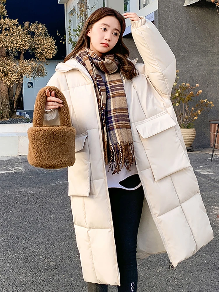 AOSSVIAO Long Parkas Winter Puffer Jacket Women 2022 Thicken Warm Bubble Coat Oversized Outerwear Korean Autumn Casual Jackets