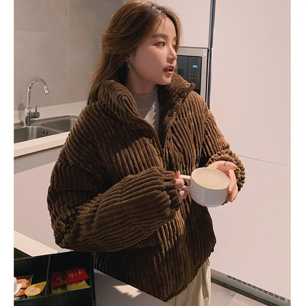 

Multicolor optional 2022 new short cotton jacket, fashionable small man design, corduroy thickened bread jacket