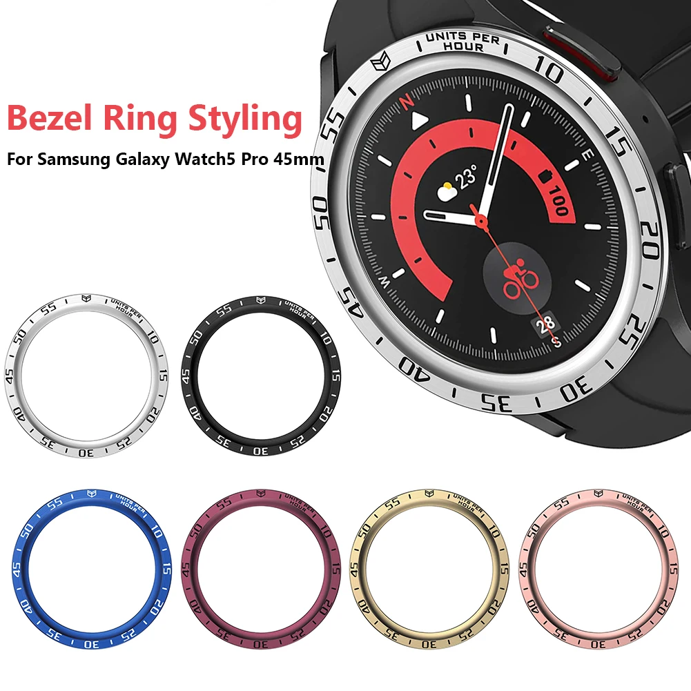 

Metal Rings for Samsung Galaxy Watch 5 Pro 45mm Metal Bezel for Galaxy Watch5 Pro 45mm Smartwatch Cover Styling Case Bumper Ring
