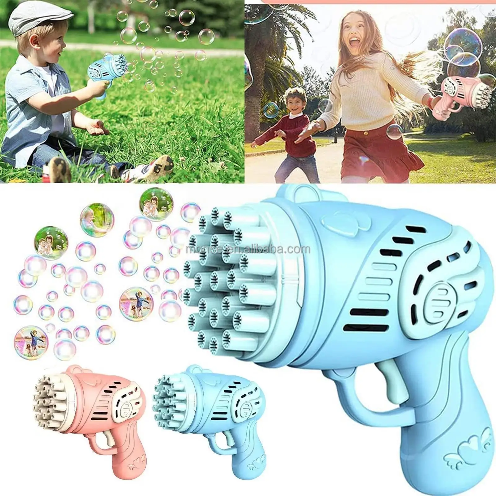 

Bubble Gun 23 Holes Gatling Kids Soap Bubbles Machine Toys For Children Electric Bubble Machine Summer Soap Water Bubbles M C2I4