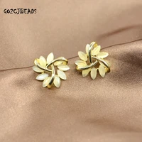fashion new women opal stud earrings korean trend petal earrings girl jewelry party gift couple earrings