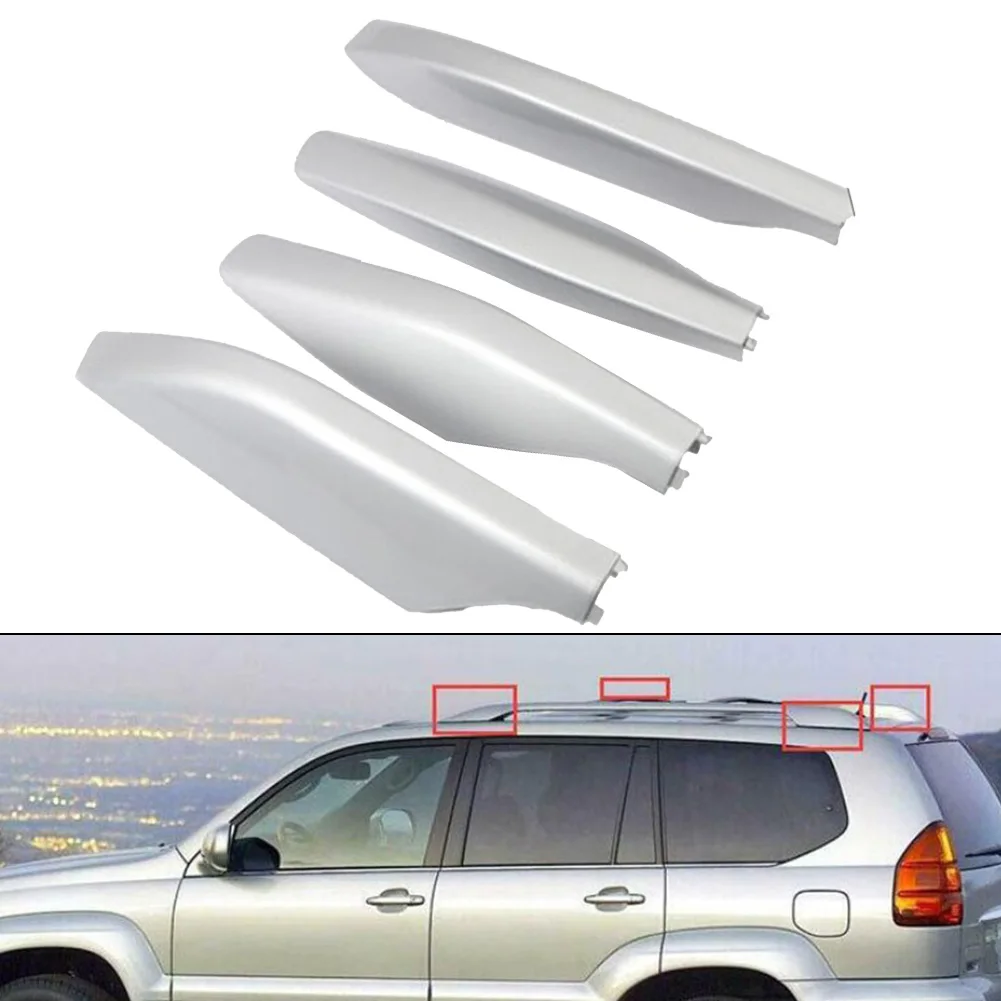 

4PCS Roof Rack Rail End Cover Replace Shells Hot Sale Silver For Lexus GX470 2003-2009 Front Left Rear Right Replacement Mount