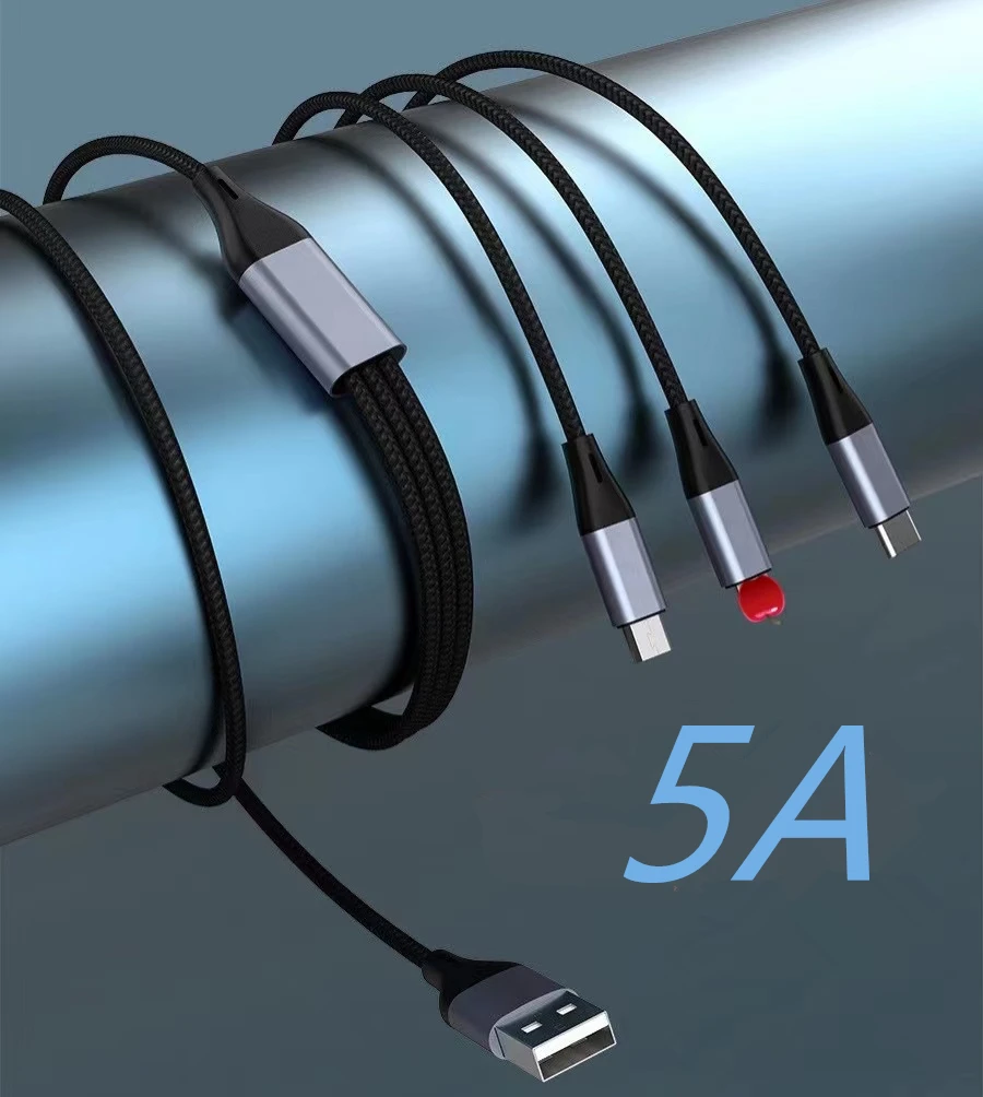 

3in1 Data USB Cable for iPhone Fast Charger Charging Cable For Android phone type c xiaomi huawei Samsung Charger Wire For iPad