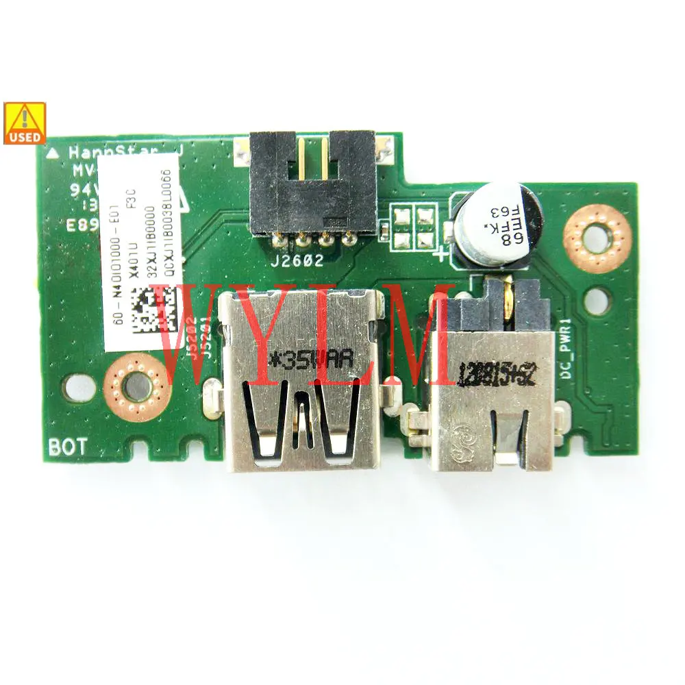 

Б/у X401U-M3 IO Плата DC POWER JACK USB IN BOARD для Asus X501U X301U X401U плата питания USB