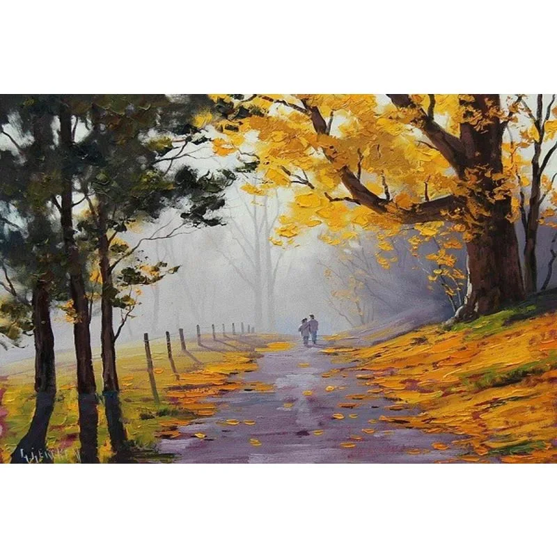 

Landscape Alternate Prespective Wall Poster Handpainted Art Printing Picture Canvas Fabric Poster 0314