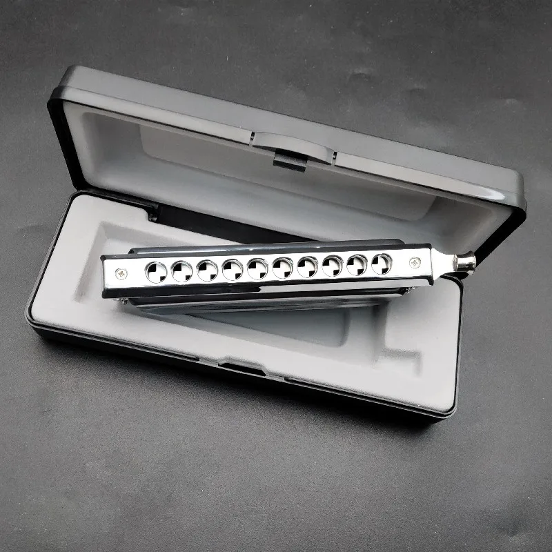 Swan SW1040 Silver Color 10 Holes 40 Tones Chromatic Harmonica Changeable Musical Instrument Woodwind Harp