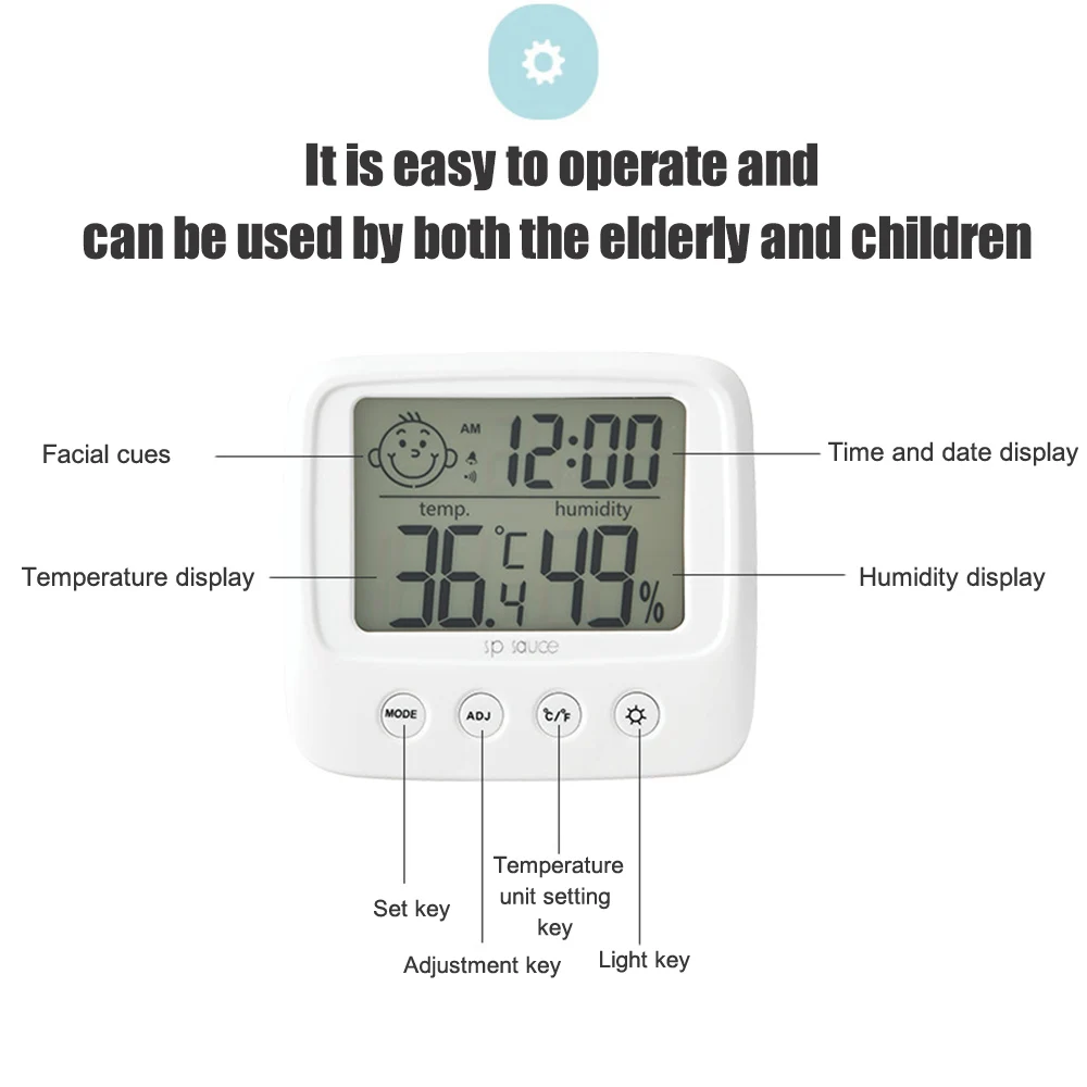 lcd digital temperature humidity meter backlight home indoor electronic hygrometer thermometer weather station for baby room free global shipping