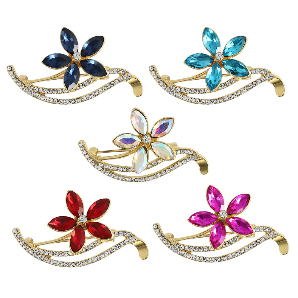 Pretty Eye Flower Crystal Lapel Pins 5 Colors Teardrop Rhinestone Brooches For Women Girls Cloth Corsage Backpack Bag Badge