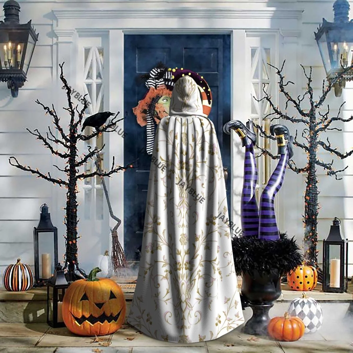 Золотой плащ с капюшоном в стиле барокко полиэстер унисекс накидка ведьмы