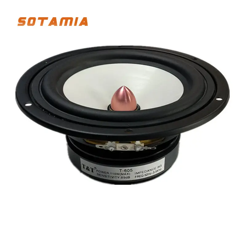Фото SOTAMIA 1 шт. 6,5-дюймовый (180 мм) среднечастотный динамик 8 Ом 110 Вт с широким краем для домашней аудиосистемы, настольный/полочный громкоговоритель №2
