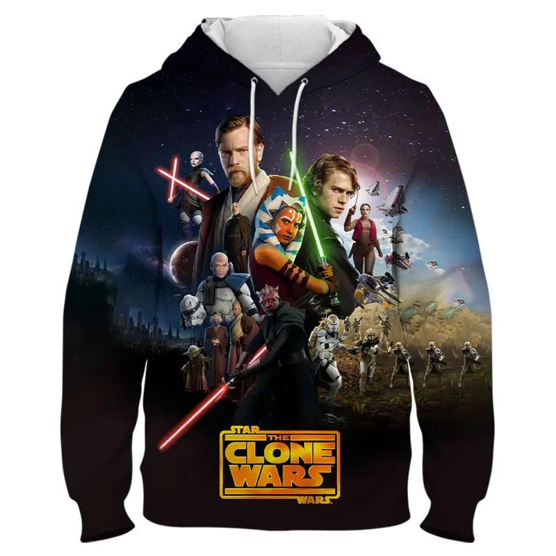 

Long Sleeve Men Hoodies Disney Star Wars 3D Print Casual Women Sweatshirt Spring Autumn Streetwear Boy Girl Kids Tracksuit