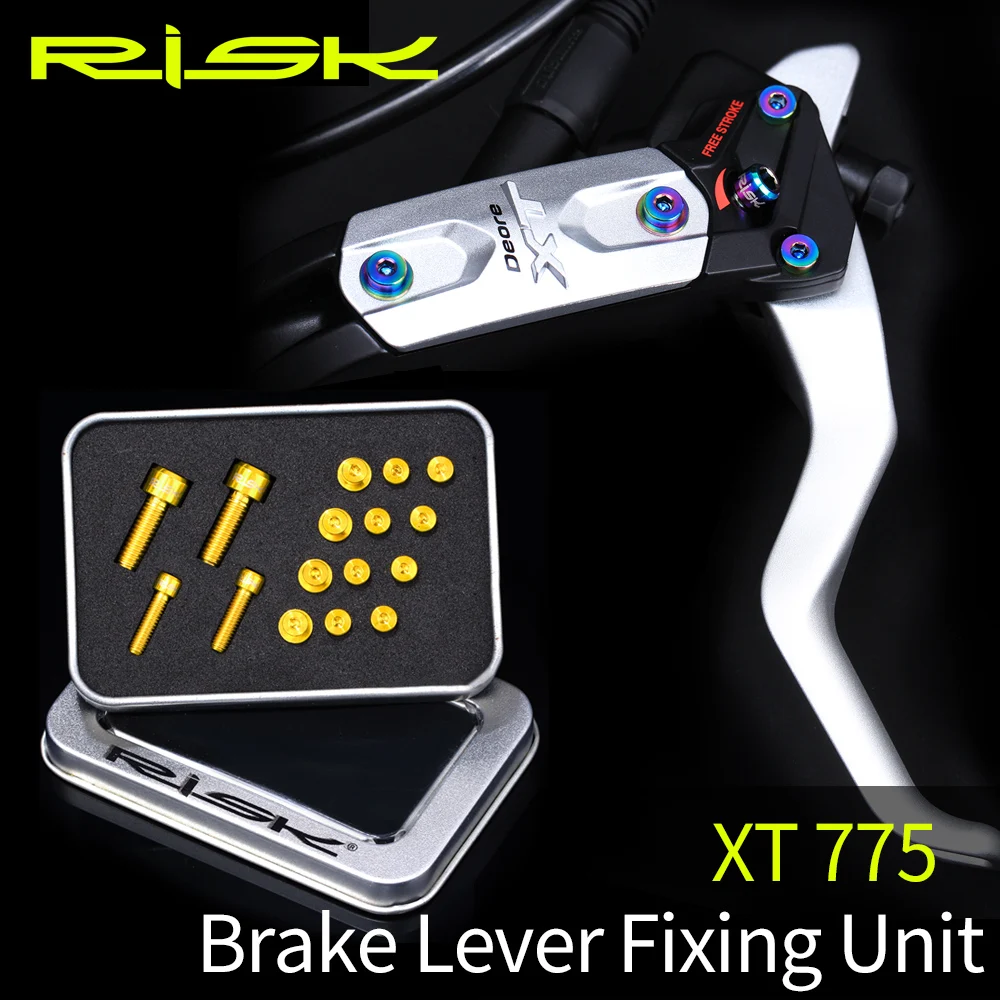 

RISK Bicycle Brake Lever Fixing Screws 20pcs Titanium Ti Bolts XT775 Hydraulic Disc Brake Mountain Bike Cycling Accessories