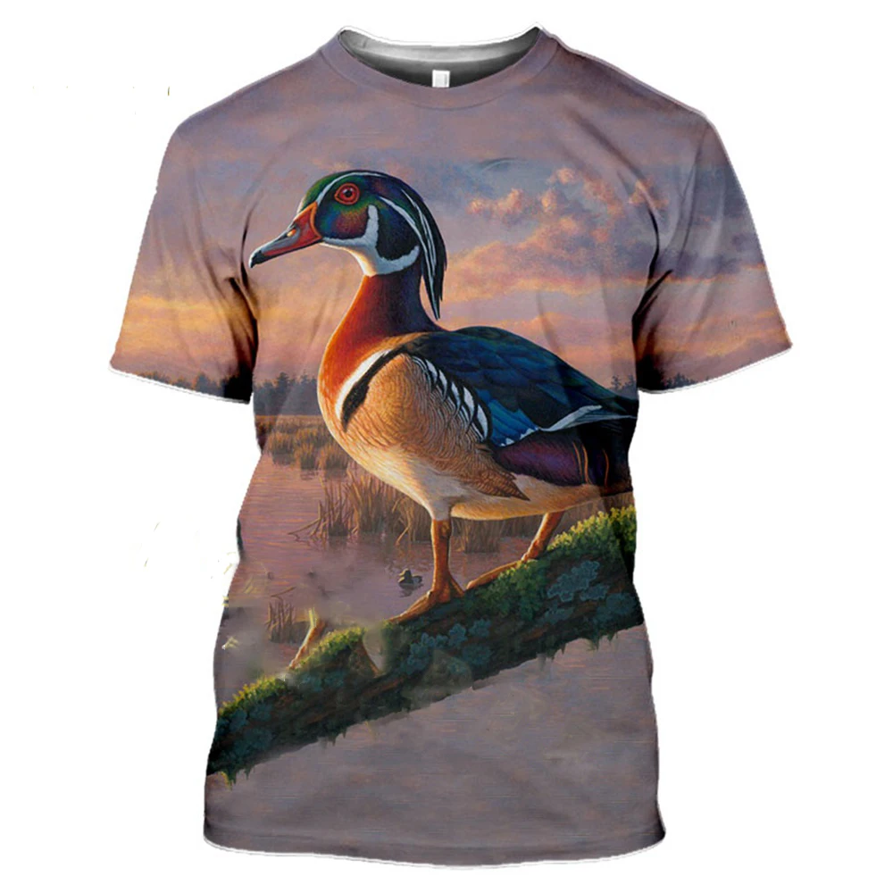 

Summer menswear 3D printed Harajuku T-shirt Summer animal hunting partridge bird casual street short sleeve large