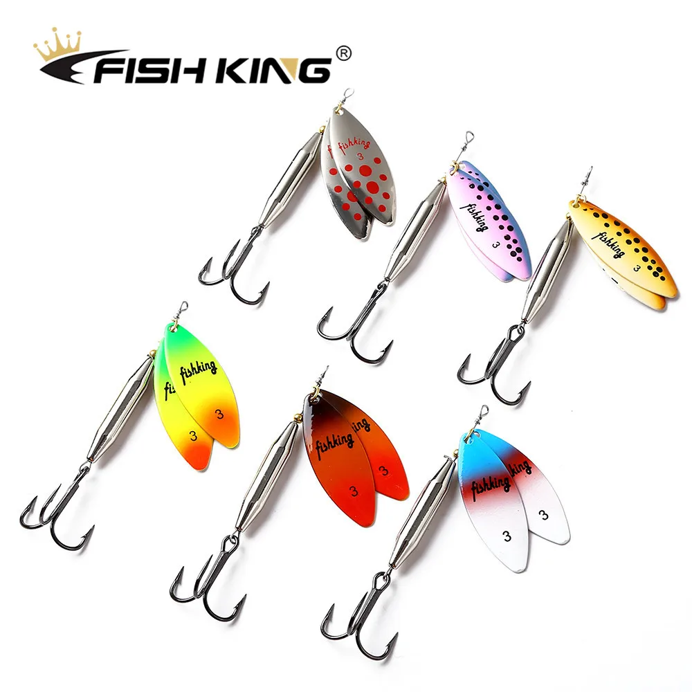 

FISHKING, 1 шт., искусственная металлическая приманка, двойная ложка, 100 мм, 20 г, блесна, жесткая искусственная приманка, блесна, рыболовная приман...