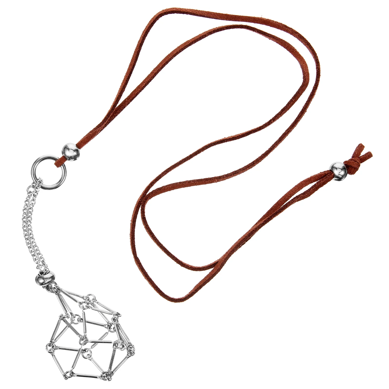 

Stone Holder Metal Necklace Hollow Crystal Holder Pendant Metal Cage Pendant for Crystal